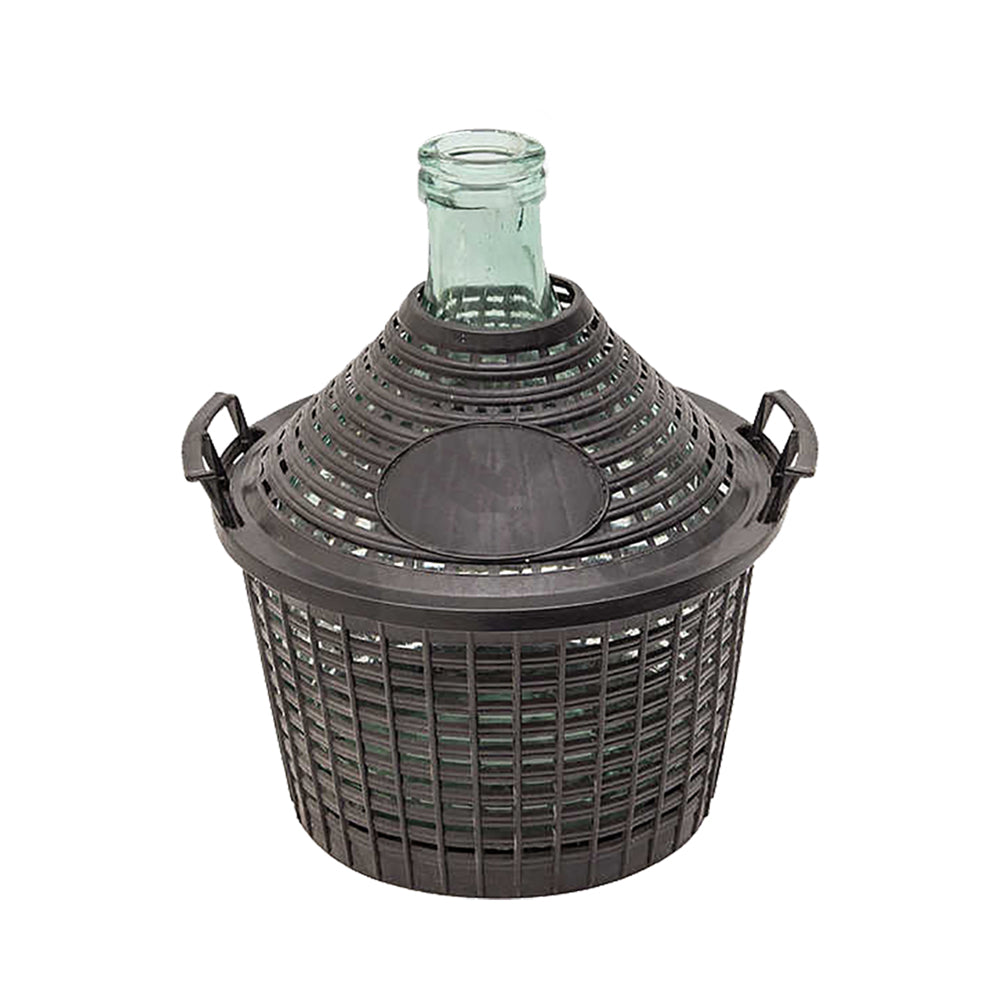 DAMIGIANA IN VETRO A 'BOCCA STRETTA' lt.5 - Ø bocca 4,3 cm. senza tappo