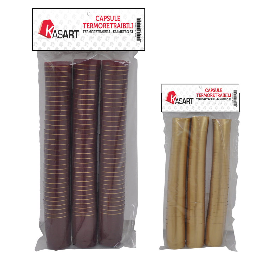 CAPSULE TERMORETRAIBILI PER BOTTIGLIE VINO bordeaux - Ø 31 x h 55 mm