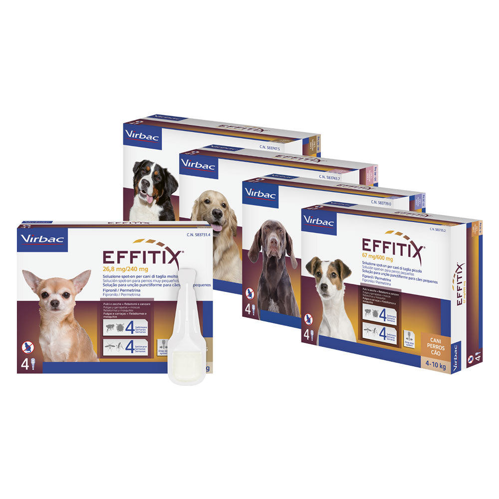 ANTIPARASSITARIO 'EFFITIX' 'Cane Medium' da 10 a 20 kg - 4 pipette ml 2,2