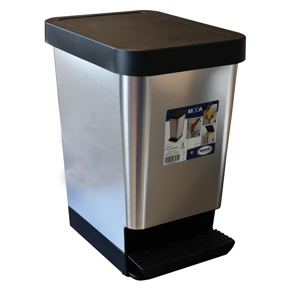 PATTUMIERA PER RACCOLTA DIFFERENZIATA 'MODA' 25 lt. - cm 27,4 x 37,9 x 45 - carbonio