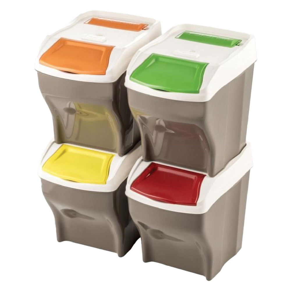 PATTUMIERA RACCOLTA DIFFERENZIATA SET 'POKER PLUS' 27 lt. cm 30 x 40 x 37,5 h