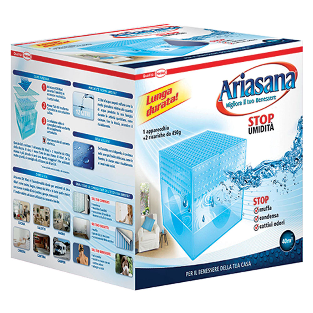 ASSORBIUMIDITA' IN KIT 'ARIASANA' kit 1 vaschetta+2 ricariche 450 gr.
