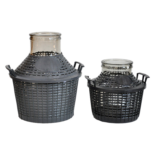 DAMIGIANA IN VETRO A 'BOCCA LARGA' lt.5 - Ø bocca 11,5 cm  senza tappo