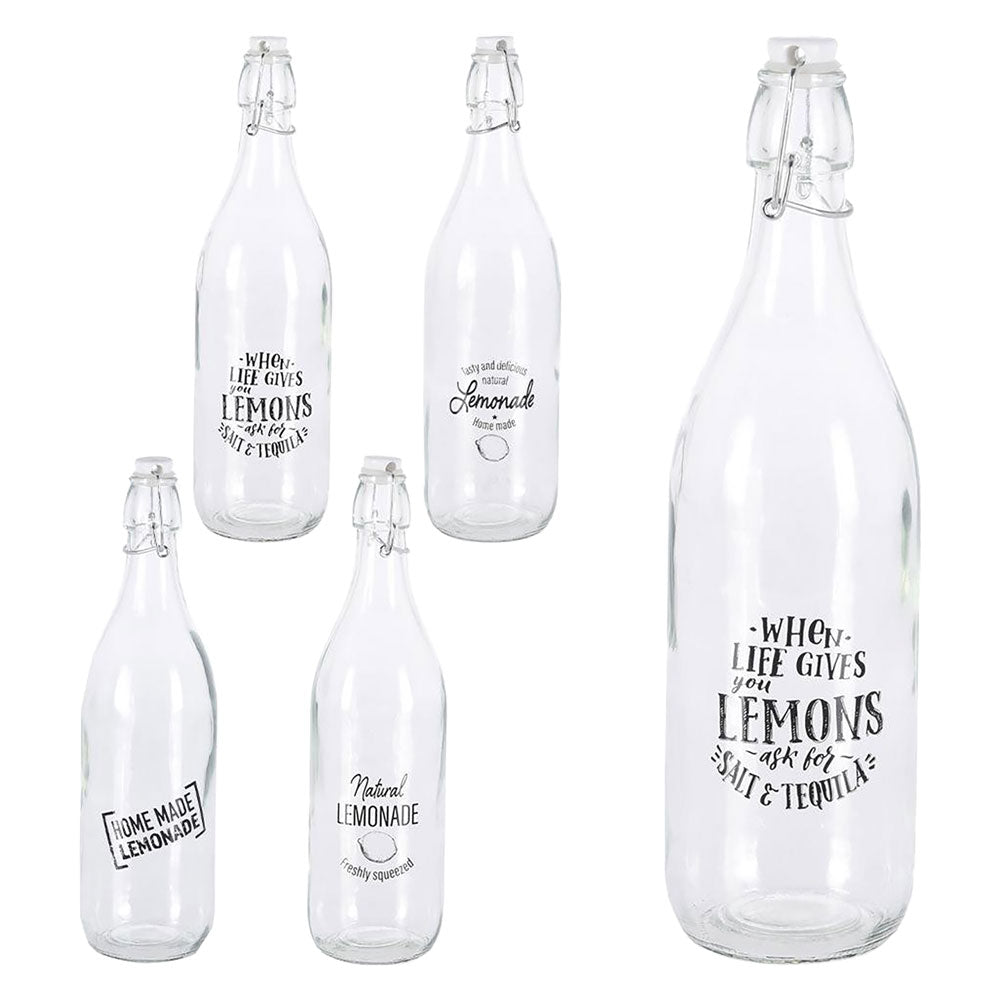 BOTTIGLIA IN VETRO 'DECORATA' 1000 ml