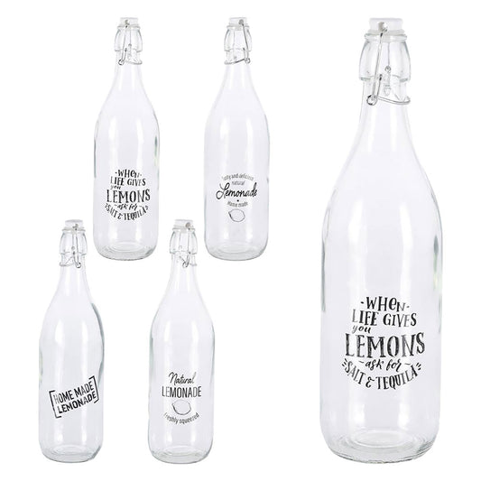 BOTTIGLIA IN VETRO 'DECORATA' 1000 ml