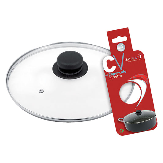 COPERCHIO IN VETRO 'BLACK LINE' Ø cm. 18