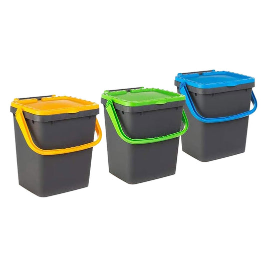 PATTUMIERA PER RACCOLTA DIFFERENZIATA 'ECOPLUS' 7 lt.- cm 25 x 25,7 x h 21,7 corpo+coperchio marrone