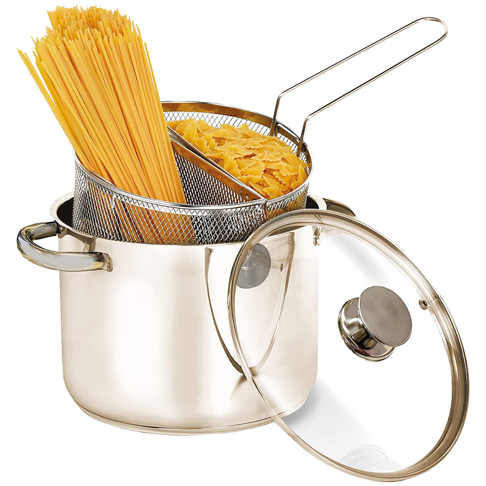 PENTOLA ACCIAIO 'DIVINA PASTARELLA DOPPIO CESTELLO Ø cm. 22