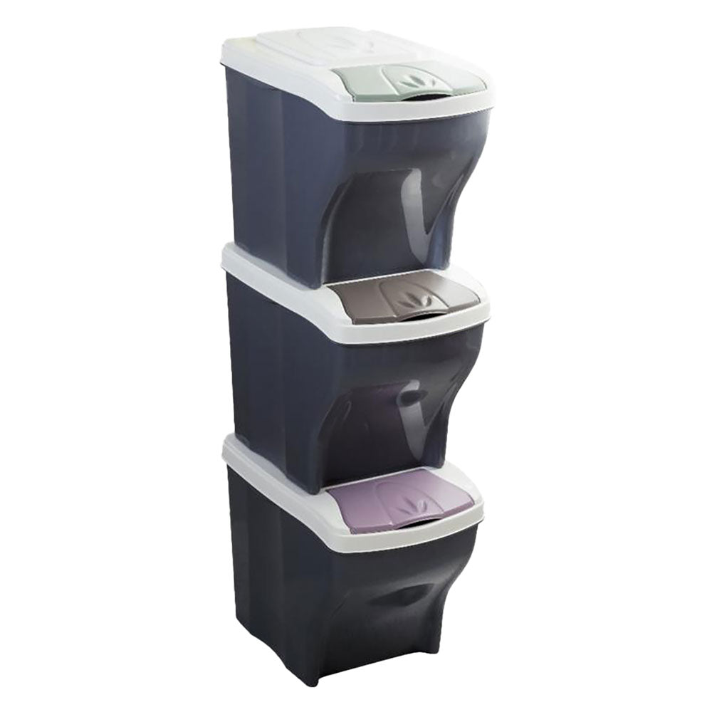 PATTUMIERA RACCOLTA DIFFERENZIATA SET 'POKER TRIS' 20 lt. cm 28 x 40 x 31 h