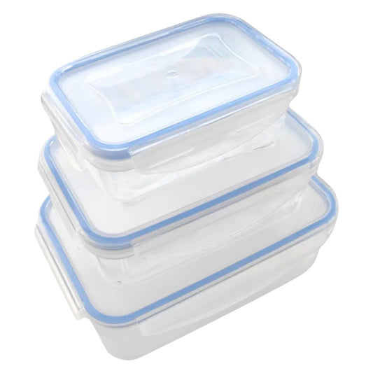 CONTENITORE RETTANGOLARE IN PLASTICA SET 'SUPERLOCK' kit 3 pezzi - lt 0,5 / 1,0 / 1,5