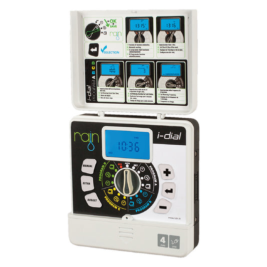 CENTRALINA PER IRRIGAZIONE RAIN 'I-DIAL' 4 stazioni - 24VAC grigio