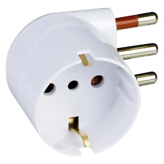 ADATTATORE SINGOLO SPINA 90° 'SALVASPAZIO' spina 2P + T 10A