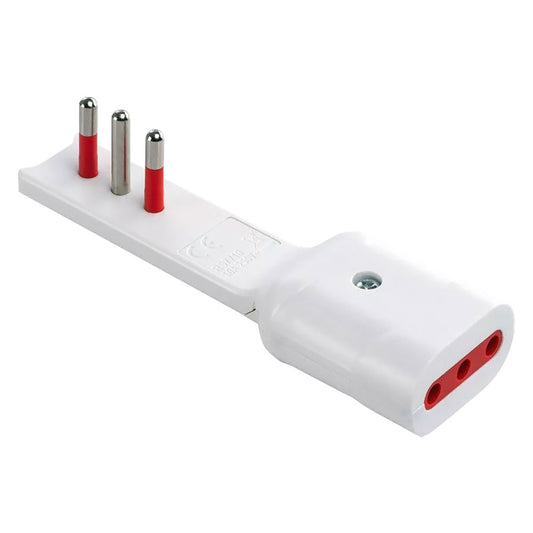 ADATTATORE ULTRAPIATTO SERIE 'EMILIA FLAT' spina e presa 2P + T 10A - nero