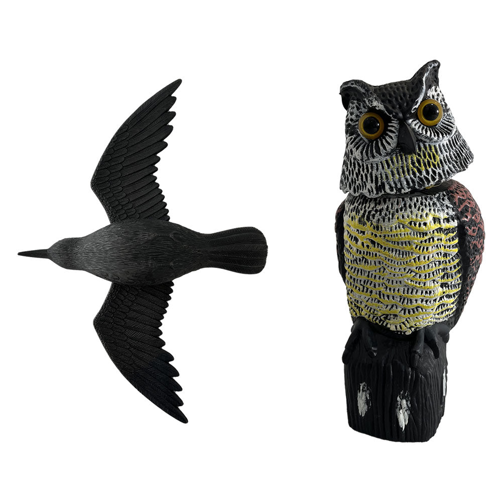 STATUETTA SCACCIA VOLATILI A FORMA ANIMALE Gufo oscillante - cm 38,5 x 16